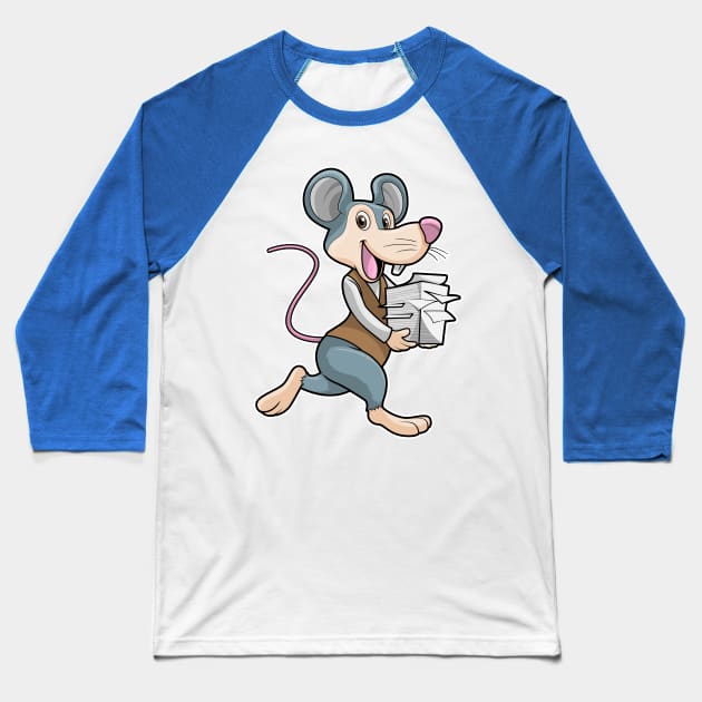 Mouse as Secretary with Paper Baseball T-Shirt by Markus Schnabel